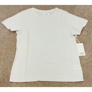 NWT MATE The Label Organic Cotton Classic Tee Shirt in Bone Size S